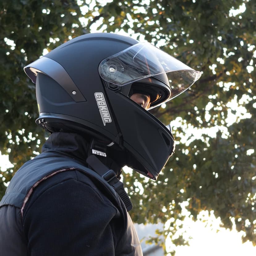 Modular Motorcycle Helmet, Flip Up Full Face Helmet with Dual Visor & Smoked Sunshield, DOT Approved Street Bike Helmet for Men & Women, Quick Release Buckle, Removable Washable Liner