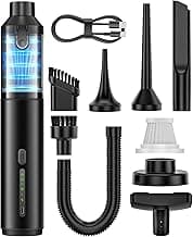 Car Vacuum Portable Cordless Handheld Vacuum Cleaner 4-in-1 Mini Cordless Vacuum with 2 Suction Modes and 16800pa Suction Power Blowing & Inflating 2 Modes Handheld Vacuum for Car, Desk, Keyboards