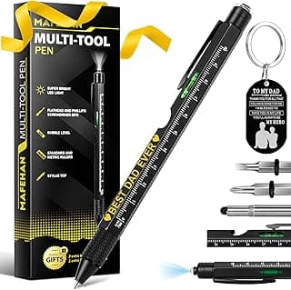 Father’s Day Gifts for Dad – 9-in-1 Multi-Tool Pen with Engraved Keychain, Unique Dad Gifts from Daughter Son Wife – Birthday Gift for Men Who Have Everything, Handy Gadgets for Husband & Grandpa