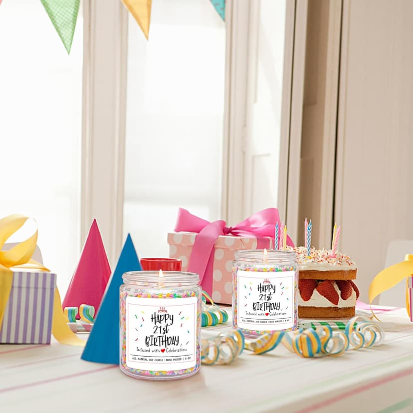 Homsolver 21st Birthday Gift for Her, Perfect Ideas Happy Birthday Presents for Women, Friends, Sister, Daughter, Vanilla Cream Scent Handmade Aromatherapy Candle Decorations B0CFTY7LSD