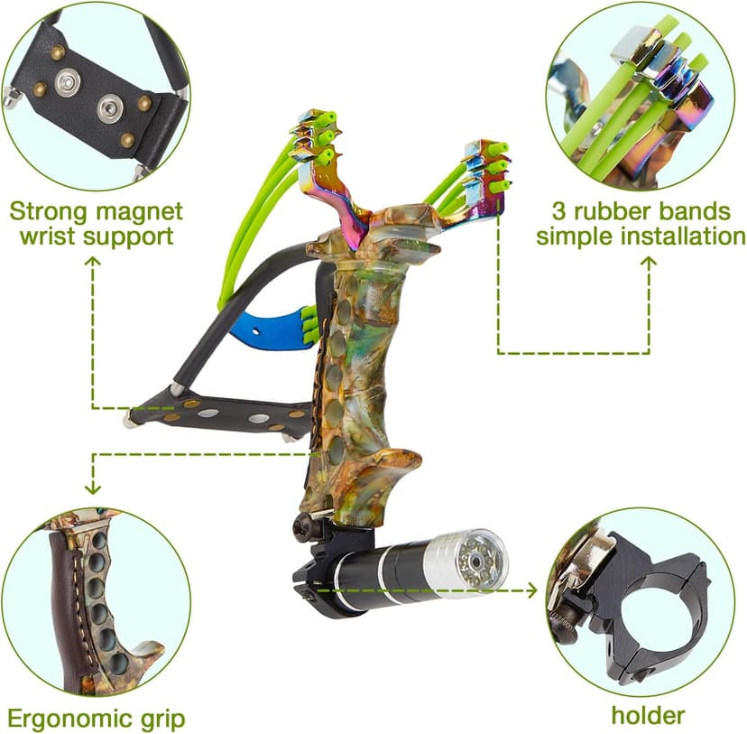 Stainless Hunting Slingshot High Velocity Catapult Slingshots Most Powerful Professional Outdoor Slingshots