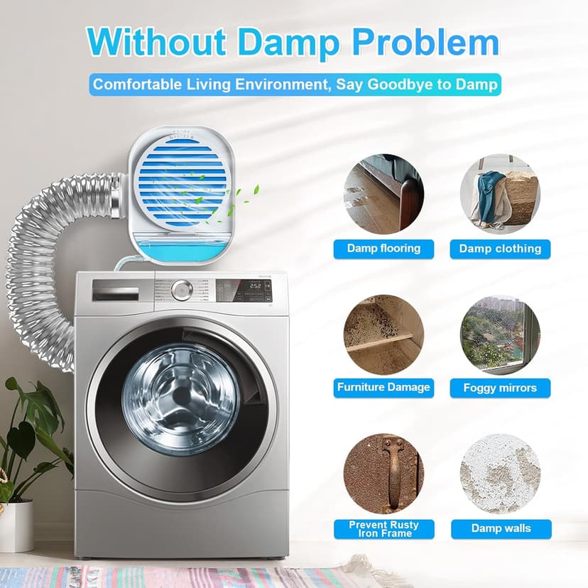 4-in-1 Indoor Dryer Vent with Dehumidifier for Protect Furniture, Dryer Vent Kit for Electric Dryers, Stainless Steel Screen Filter, Lint Trap,Polyester Filter and Visual Water Tank