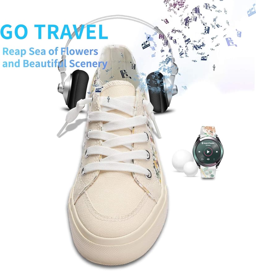 Obtaom Women's Play Fashion Sneaker White Color Washed and Leopard Canvas Slip on Shoes