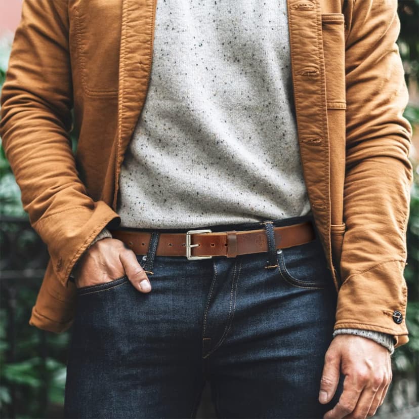 YOETEY Full Grain Leather Belt for Men - Mens Belts Casual with Genuine Leather - Handcrafted Elegance for Your Wardrobe