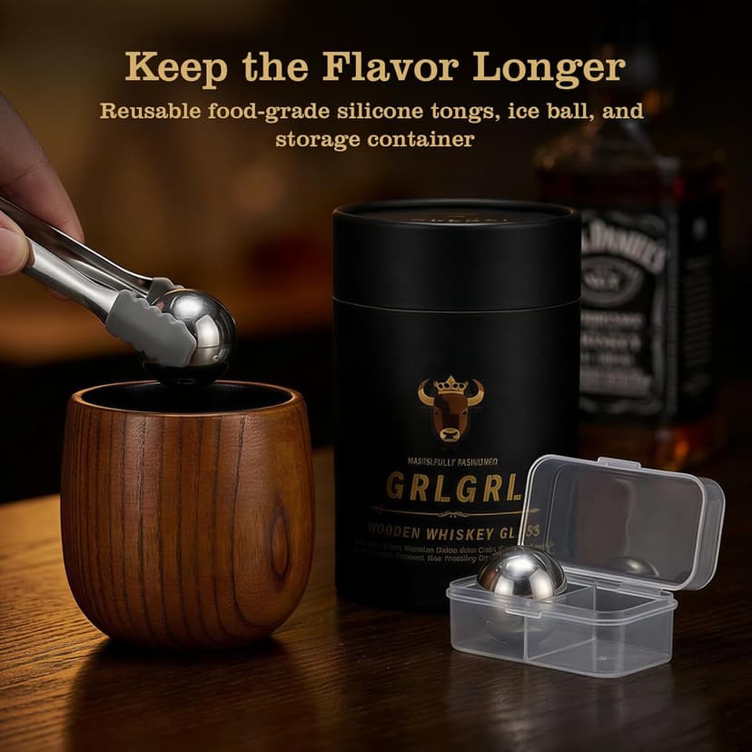 Charred Wooden Whiskey Glasses, Gifts for Men Old Fashion Bourbon Drinking Collins Cup, Gift for Dad, Husband, Brother, Boy Friend or Whiskey Lovers B0GK5XLW6B