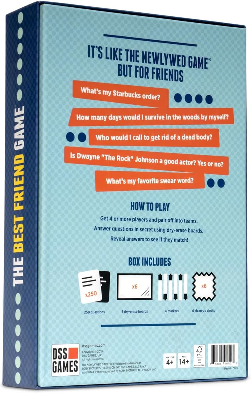 DSS Games The Best Friend Game: Think You Know Your Friends? [A Party Game | Card Game for Adults & Teens for Friends | Birthday Gift | Game Night]