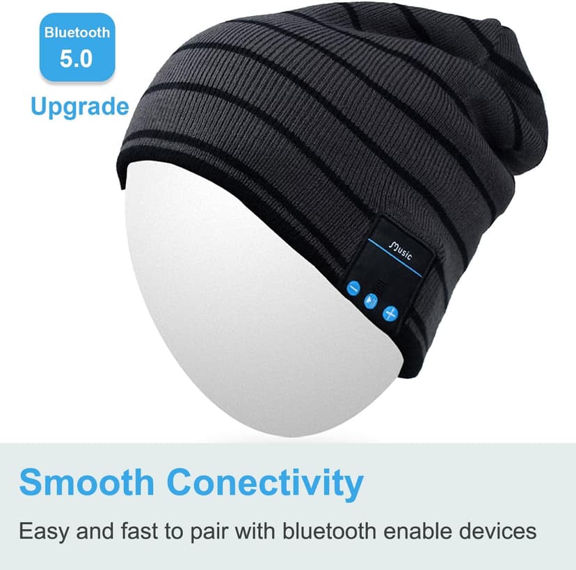Rotibox Bluetooth Beanie Hat Wireless Headphone for Outdoor Sports Xmas Gifts