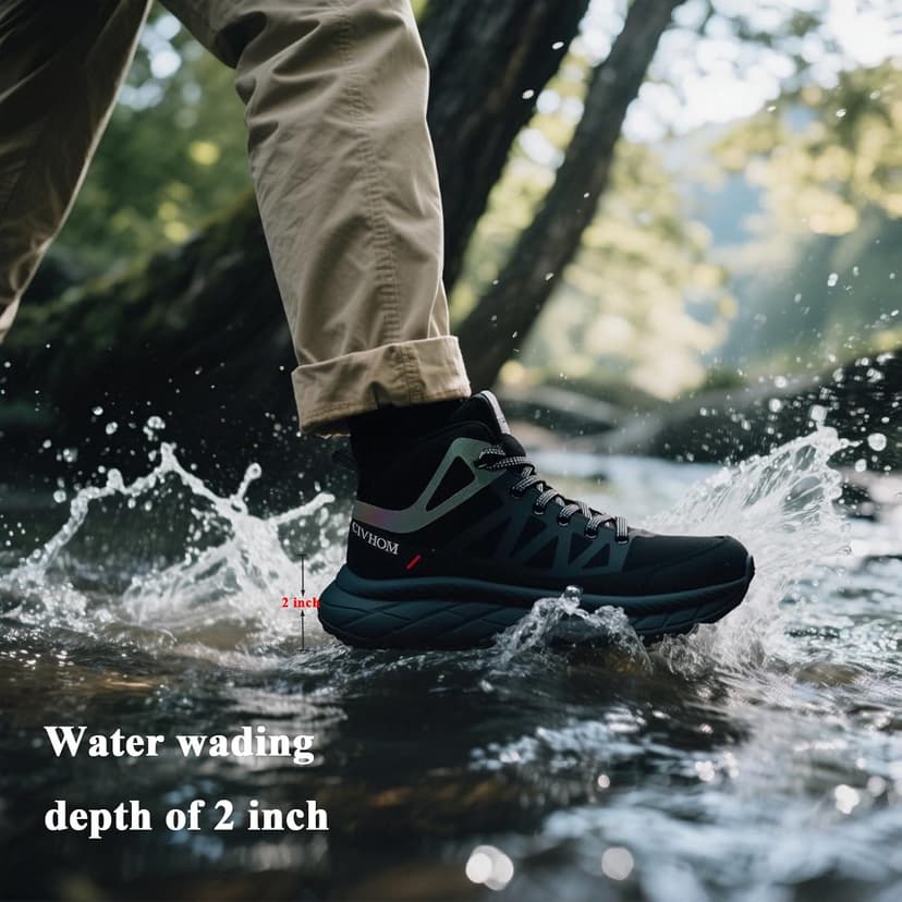 CIVHOM Men Breathable Outdoor Hiking Shoes, Comfortable Trekking Trail Sneakers for Walking & Adventures
