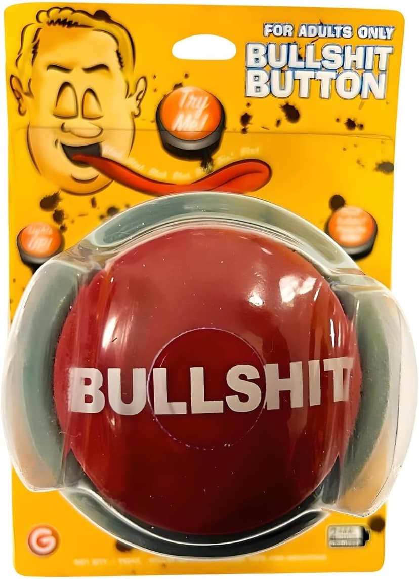 Bullshit Button – The Official Hilarious BS Button with Sound Effects & Flashing Light – Perfect Gag Gift for Friends, Family, and Co-workers - Batteries Included