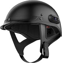Sena Cavalry 2 Mesh Intercom Enabled Motorcycle Half Helmet, Integrated Communication System (Matte Black, Large)