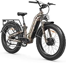 FREESKY Ranger AIR Dual Motor Electric Bike for Adults, 3500W 200NM Fast Ebike,105Miles Long Range E Bike,Full Suspension Electric Mountain Bike, 26'' Fat Tire Electric Bicycle for Man Womens Hunters