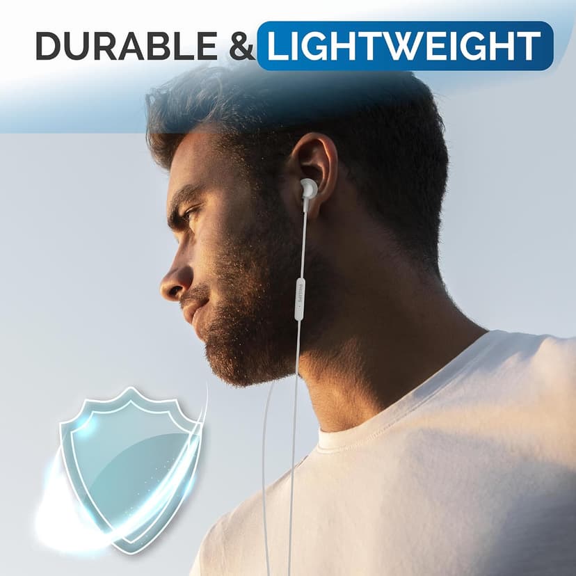 PHILIPS Wired Earbuds USB C with Microphone, in Ear Type C Headphones with mic, Powerful Bass, Lightweight, USB-C Wired Earphones, 3-Button in-line Remote Ear Buds (Black-Gray) (White)