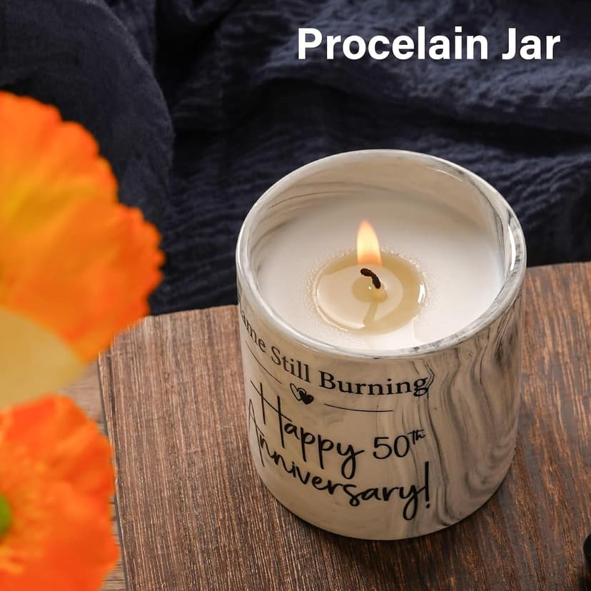 50th Anniversary Candle - 50th Wedding Anniversary Present for Couple & Parents, 50 Year Aniversario Gifts for Men, Women, Wife,Husband - 6 Oz Lavender Candle B0F896Y4LP