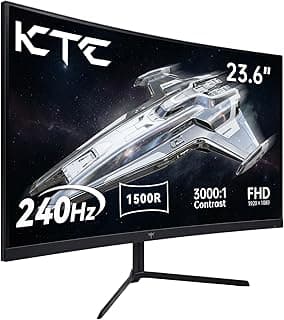 KTC 24 Inch Curved 240Hz Gaming Monitor, FHD 1500R Curved Computer Monitor 1080P, 3000:1 Contrast, Adaptive Sync, HDR, MPRT 1ms, HDMI DisplayPort, Low Blue Light, Tilt, VESA Mount, H24S17P