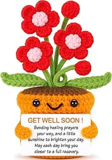 Get Well Gifts for Women After Surgery Recovery Cancer Care Feel Better Thinking of You Gift for Women Men Crochet Flowers Get Well Soon Hospital Bag Essentials Patients Comfort Cheer Up Encouragement