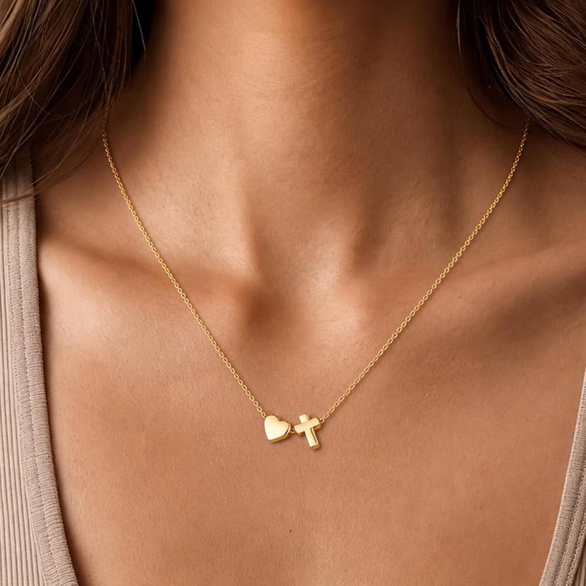 Happy 7th-21th Birthday Necklace Gifts, 14K Gold Plated Necklace Religious Christian Jewelry for Her 16+3 Inches B0H3SH1VCX
