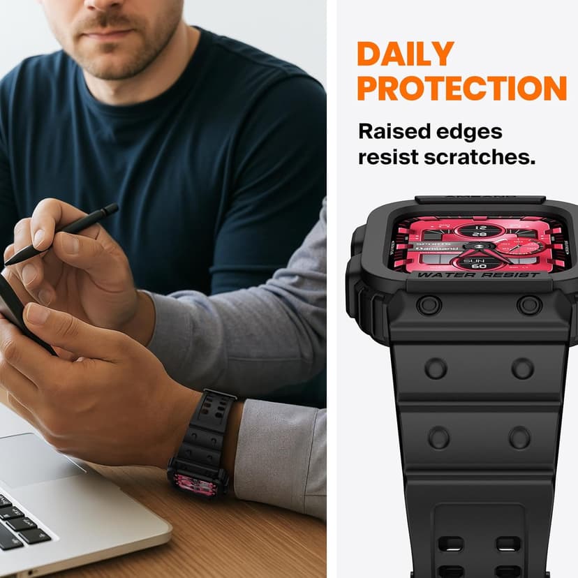 amBand E1 Rugged Band & Case for Apple Watch – Compatible with Series 1–11, SE3/SE2/SE – and Ultra 3/2/1, Lightweight Shockproof Design