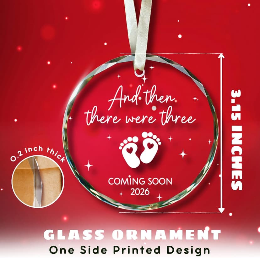 Gifts for Expecting Parents - Expecting Parents to Be Unique Gifts - Baby Pregnancy Announcement Gift Ideas for Husband, Family - Baby Ornament 2026 - Baby Pregnancy Announcement - Glass Ornament