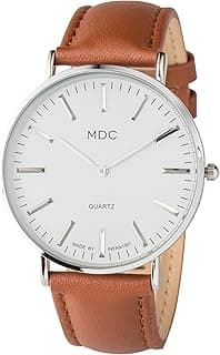 Infantry MDC Mens Minimalist Watch - 6.5mm Ultra Thin Business Casual Wrist Watches for Men,Big Face Analog Quartz Watch with Brown Leather Band, Professional Man's Gift