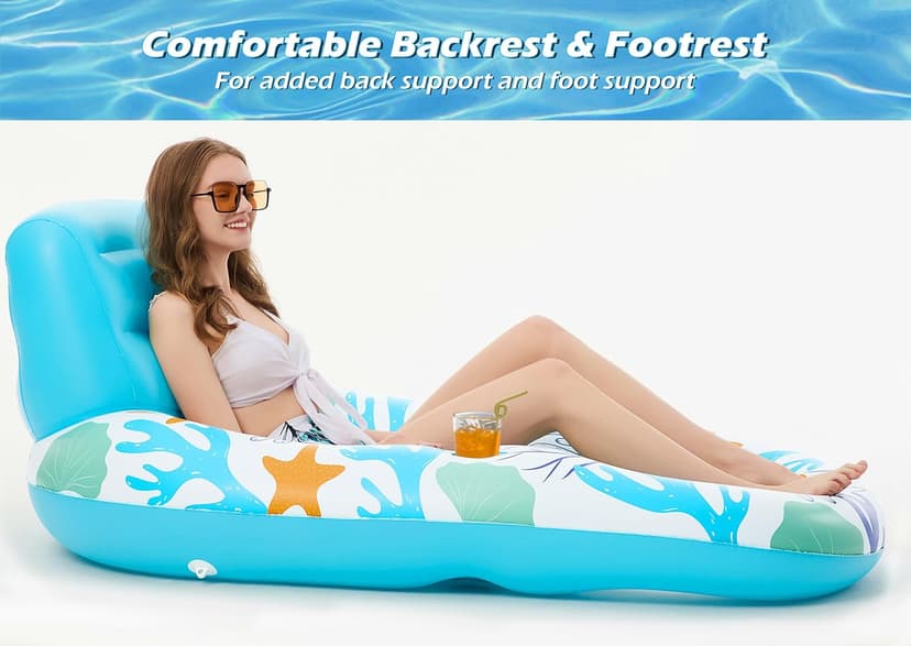 Jasonwell Inflatable Pool Float Adult - Pool Floaties Lounger Floats Raft Floating Chair Water Floaties for Swimming Pool Lake Lounge Float with Cup Holders Beach Pool Party Toys for Adults
