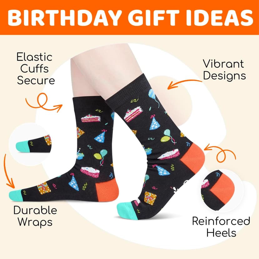 HAPPYPOP Birthday Gifts for Men - Socks for 60 Year Old Dad Grandfather with Greeting Card