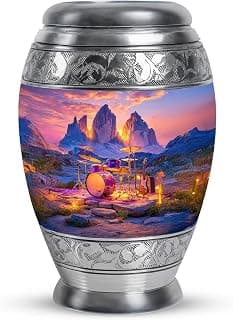 Drums Memorial Keepsake Cremation Urns for Human Ashes, Blue Burial Small Urn for Adult Male & Female Ashes, Burial Ash Holder for Mom, Remembrance Gift for Loss of Mom & Dad (3 Inch) B0FJYF53PZ