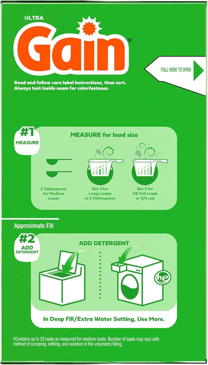 Gain Powder Laundry Detergent, Original Scent, 167 Loads, 154 OZ