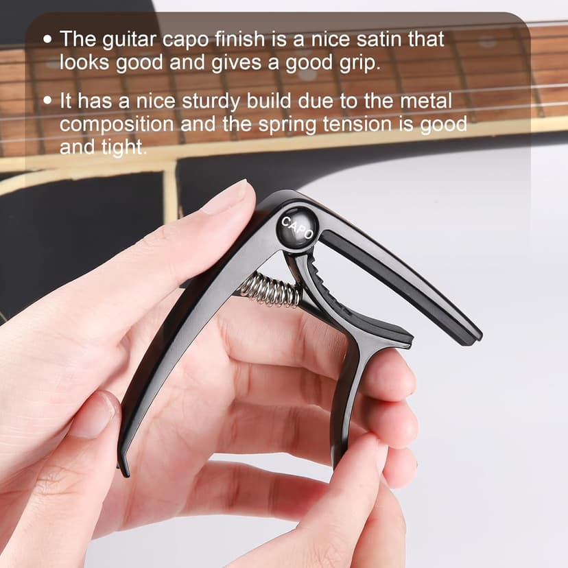 IMUSGO Guitar Capo, Capo for acoustic guitar 6 string, for electric guitar，Acoustic guitar capo,Kapo, Classical guitar capo, Electric guitar capo, Guitar capos(Black)