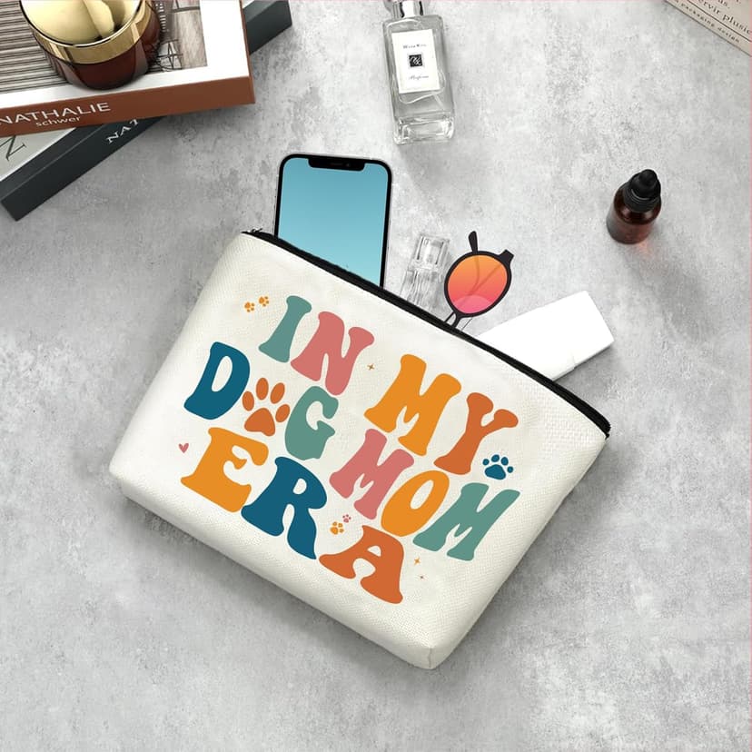 Dog Mom Gifts Makeup Bag IN MY DOG MOM ERA Singer Fans Inspiration Merchandise Travel Cosmetic Zipper Bag Dog Lover Gifts for Girls Women Gifts New Dog Owner