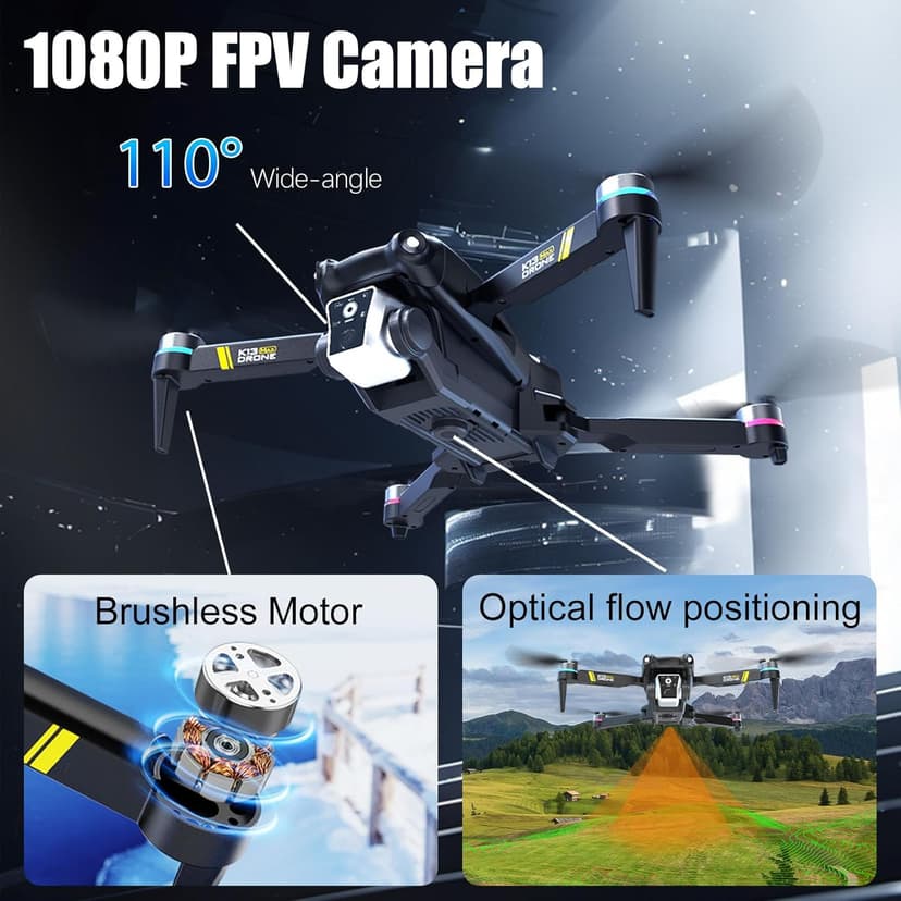 Brushless Drone With Camera For kids And Beginner, Toy Drones With Screen On Controller, No Phone Needed, Entry-level Drone For Kid 8-12 With Auto Hover, Easy to Fly, One Click Take Off/Land, No FAA, Under 249g, 2 Batteries, SD Card