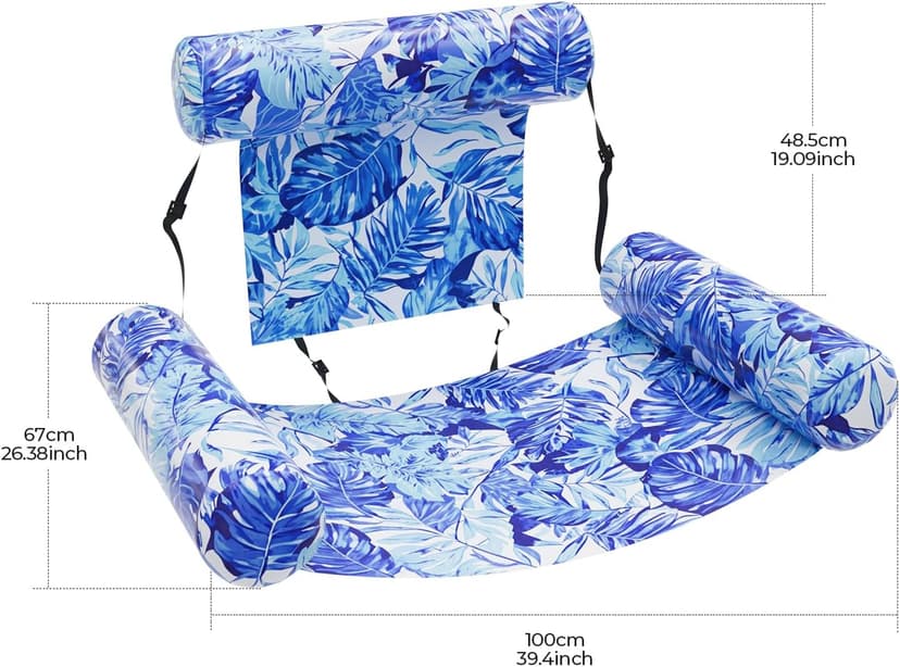 Inflatable Pool Float for Adults – Heavy Duty Floating Lounge Chair & Pool Noodle for Summer, Beach, Lake & Pool Parties – Comfortable Water Lounge for Relaxing & Fun