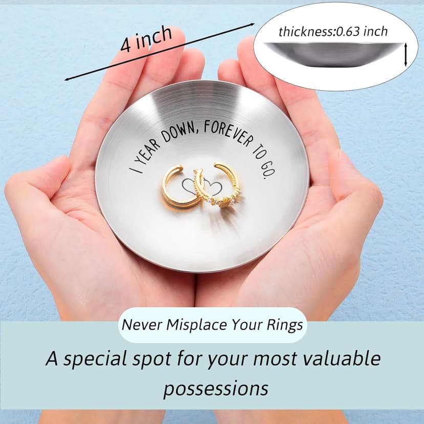 1 Year Anniversary for Him Her One Year Paper Anniversary Ring Holder First Anniversary Wedding Gifts for Husband Wife 1st Anniversary Dating Gift for Couples Boyfriend Girlfriend Birthday Christmas