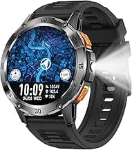 Jooeniok 2026 New Outdoor Compass with Bluetooth Calling and Health Monitoring - 100+ Exercise Modes, Music Playback, Voice Assistant, Waterproof, 1.53-inch Screen, Flashlight for Fitness and Sports