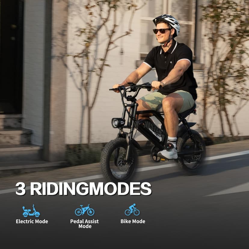 Electric Bike, 16'' Fat Tire E-Bike for Teens/Adults, 500W Small E-Bike with 36V/12.8Ah Removable Battery, Up to 22MPH, 45 Mile Range, Electric Dirt/Mountain Bike for Woman/Men A13