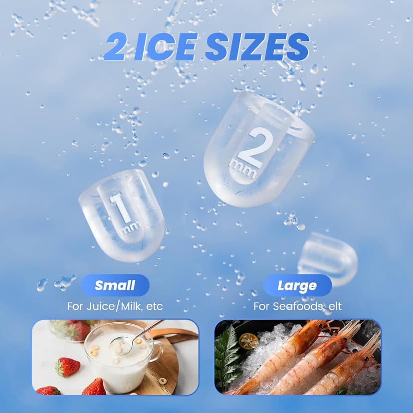 NEWBULIG Ice Makers Countertop with Handle, Portable Ice Machine, 9 Bullet Cubes in 6 Mins, 26lbs in 24Hrs, Auto-Cleaning, with Basket and Scoop, for Home, Kitchen, RV, Camping, Black