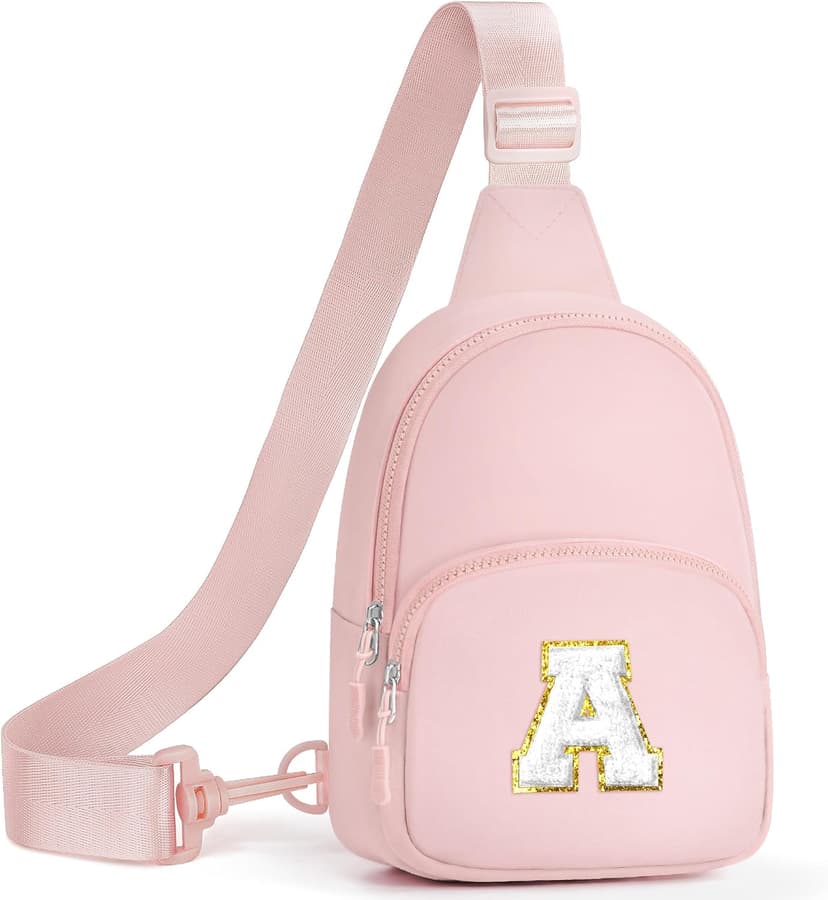 Gifts for Teen Girls Kids, Birthday Gifts for Daughter Sister, Initial Crossbody Bag Sling Bag, Teens Girls Kids Birthday YOOLIFE Teen Girls Kids Gifts for 6 7 8 9 10 11 12 13 Year Old Girl, Pink A B0FNM68MPQ