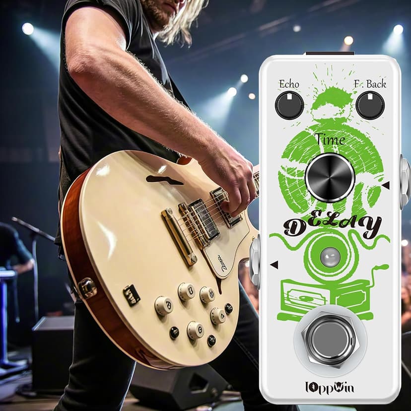 IOppWin Guitar Pedals, Premium Analog Delay Pedal – Warm, Clean, Smooth Tones with 25ms-600ms Adjustable Range & True Bypass, for Retro Tone Lovers And Live Musicians