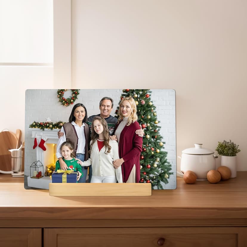 Personalized Picture Gifts Wall Art Ready to Hang by HD Printing Technology -Gift Wrapping Available-Same day Pick up Custom Metal Photo Prints Customized photo gifts with Natural Bamboo Base B0D1KDDFGD