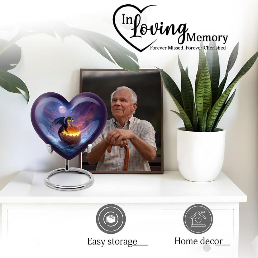 Dragon Mini Cremation Urns for Human Ashes Adult Mother - Small Halloween Burial Memorial Funeral Urns for Adult Ashes Men - Keepsake Blue Funeral Urn for Burial - 3 Inch B0FHKQ2W7Q