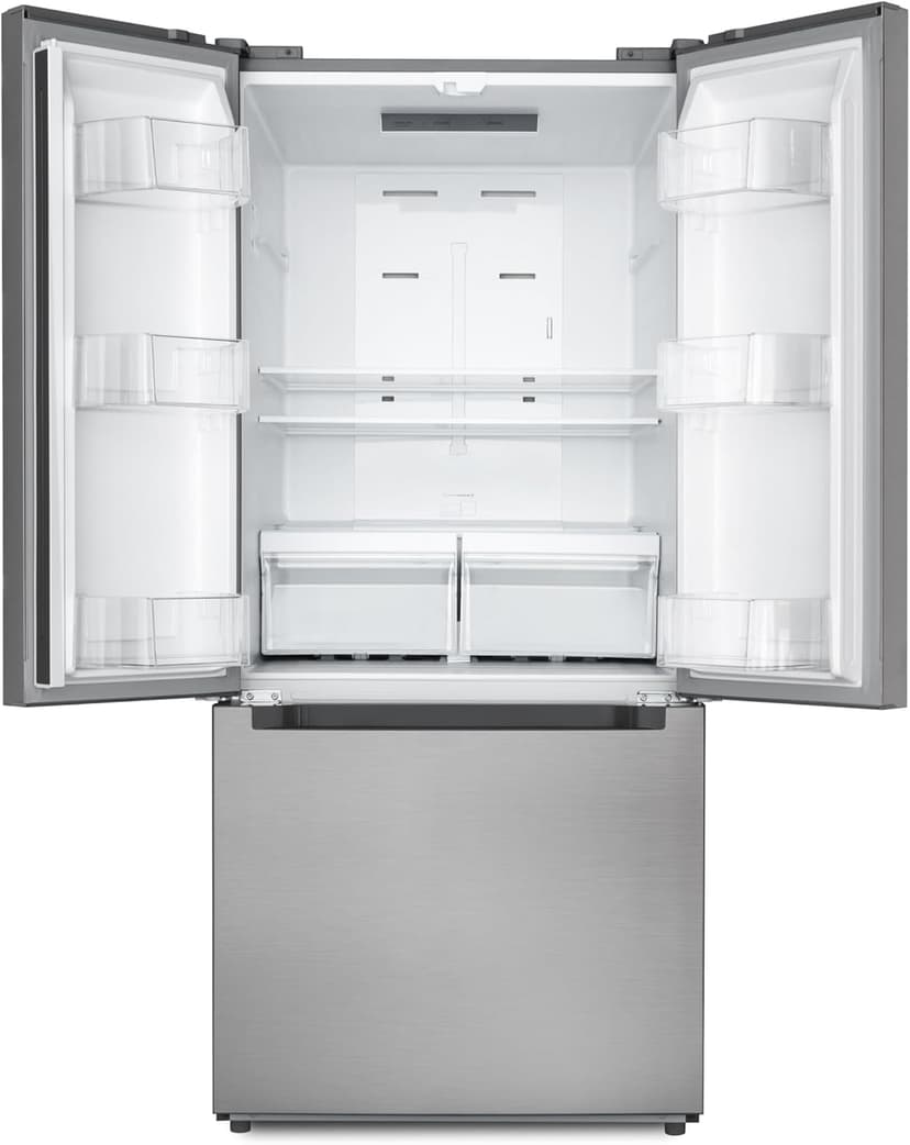 KoolMore 30-Inch and 18.5 cu. ft. Counter Depth French Door Refrigerator with Three Doors and Deep Freezer in Stainless-Steel (KM-RERFDSS-18C)