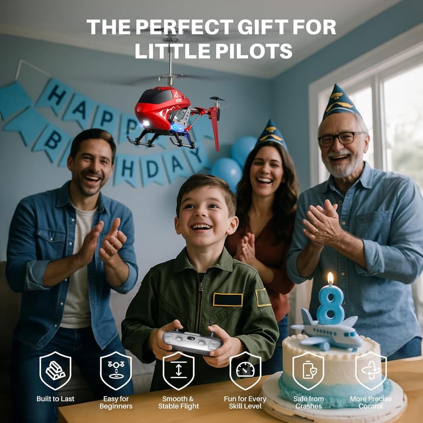 SYMA S107H-E RC Helicopter for Kids 8-12 and Beginners, Remote Control Helicopter with Altitude Hold, 2 Speed Modes, Whole Alloy Toy for Boys Girls Indoor Gift