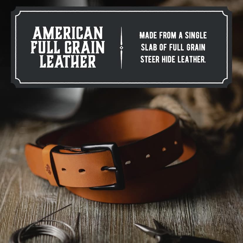 Main Street Forge All American Leather Belt | Made in USA | Men's Heavy Duty Work Belt | EDC Belt