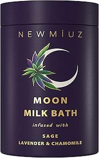 Cleansing Sage Moon Milk Bath Soak - Lavender Chamomile - Moisturize & Soften Skin Spiritual Stress Relief Gifts for Women Destress Luxury Spa Bath Salt Powder Birthday Perfect Stocking Stuffers