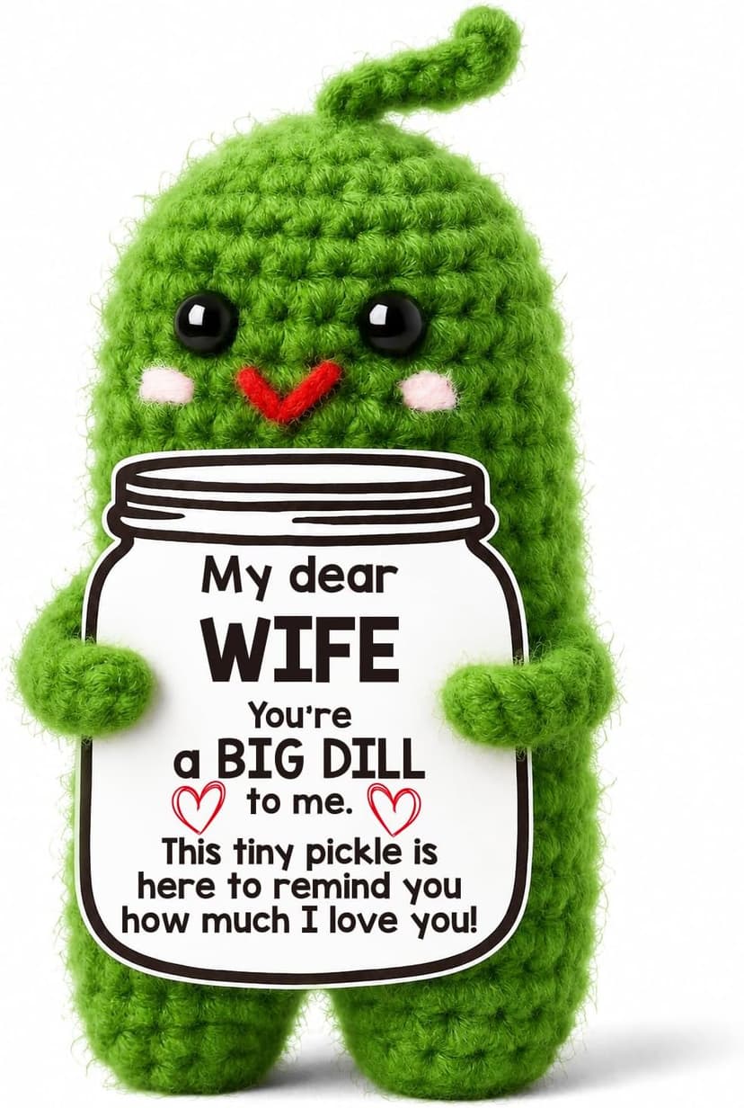 to My Wife Romantic Anniversary Wedding Gifts for Wife I Love My Wife Birthday Gift Ideas for Women Best Wife Present Gifts for Wife, Anniversary Birthday Gifts for Wife Handmade Crochet Pickle B0F18KSP6S