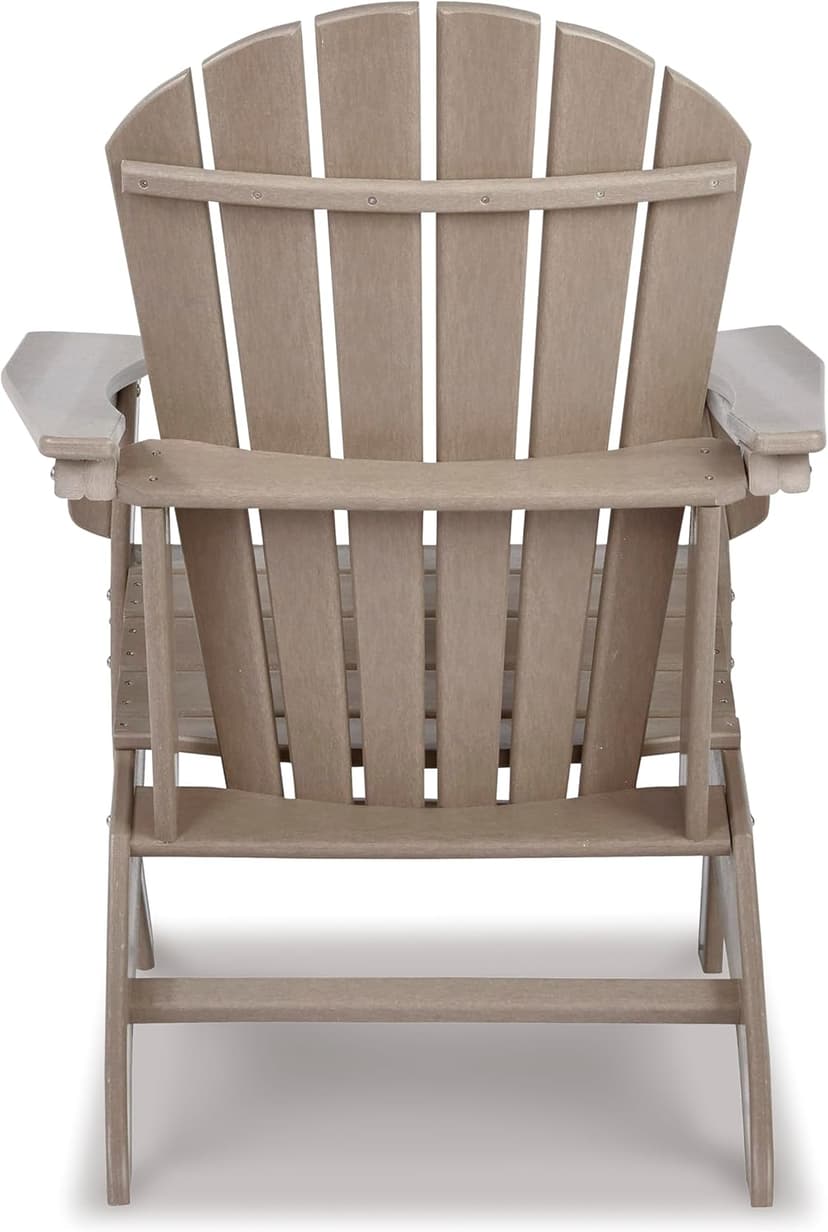 Signature Design by Ashley Sundown Treasure Outdoor Patio HDPE Adirondack Chair, Light Brown