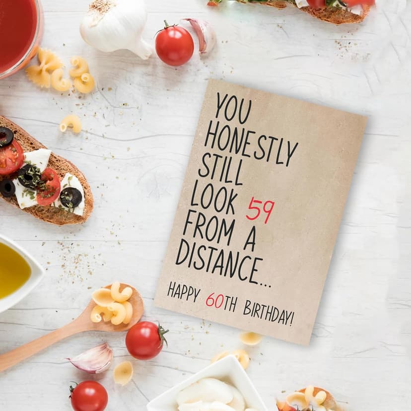 Funny 60 Year Old Birthday Card, Humorous 60th Birthday Card for Dad Mom Husband Wife Grandpa Grandma Friend, Ideal Born In 1965 Card for Him Her