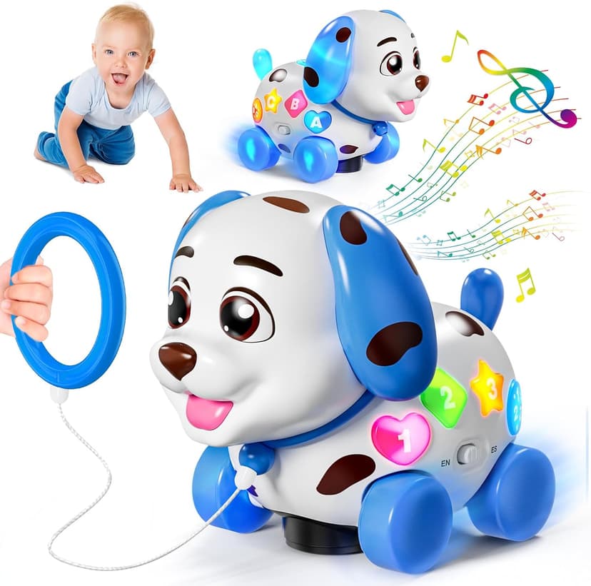 HumorPlay Musical Puppy Baby Toy 6-12-18 Month, Crawling & Walking Toys for 1 Year Old Boy Girl Gifts, Birthday Gift for 1 Year Old Boy Toy, Bilingual Infant Present for 6 7 8 9 10 Month B0DLFV6YPR
