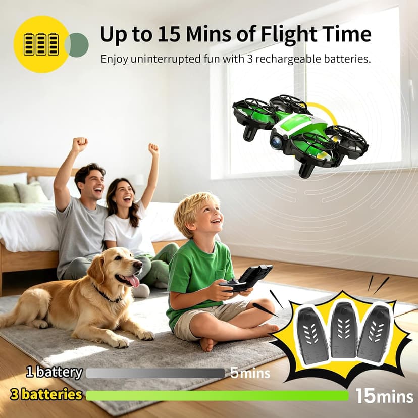 Holy Stone Mini FPV Drone with 1080P HD Camera for Kids & Beginners, RC Nano Quadcopter with Optical Flow Hover, Gesture Control, 3D Flips, 3 Batteries, Great Gift Toy for Boys and Girls, HS210P Green