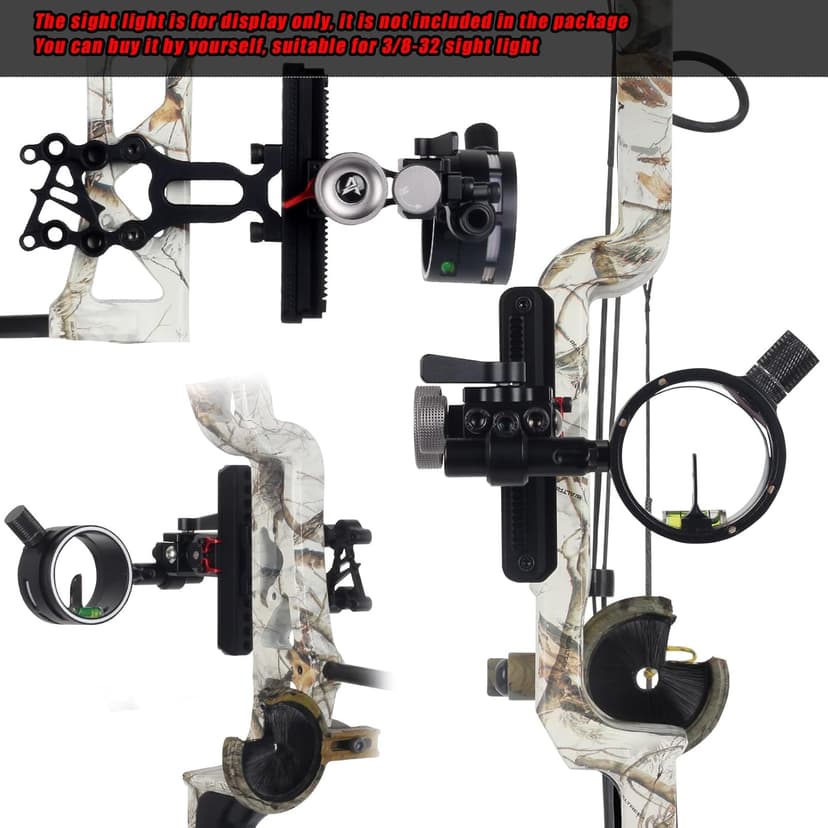 Archery Bow Sight for Compound Bows Target Hunting Single Pin or 5 Pin Bow Sight with 6X 1.75 Scope Lens Long Bar Right Hand for Quicker Sight Acquisition