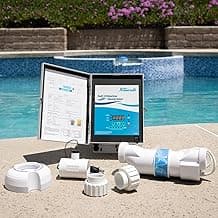 XtremepowerUS Saltwater Pool Chlorine Generator Salt Water Up to 40,000 Gallons Pools Chlorinator Flow Switch 40K Salt Chlorine w/Cleaning Stand